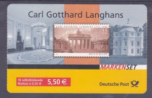 Germany 2464a MNH 2007 Brandenburg Gate Full Booklet Self-Adhesive