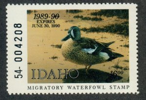 ID3 Idaho #3 State Waterfowl Duck Stamp - 1989 Blue-winged Teal