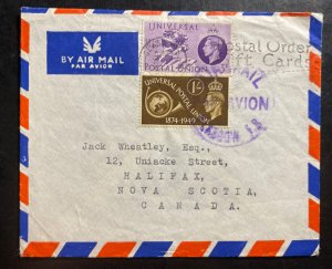 1949 Glasgow Scotland Airmail COver To Halifax Canada Universal Postal Union