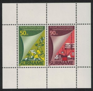 Suriname Birds Tenth Anniversary of Independence MS 1985 MNH SG#MS1270