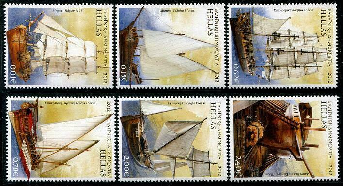 HERRICKSTAMP GREECE Sc.# 2548-53 2012 Sailships