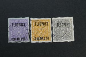 Austria C3,C1a,C1d 1918 Flugpost Air Post Stamps Hard to Find Used Set