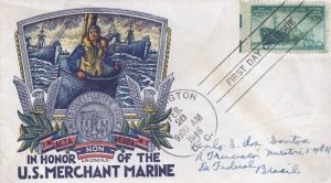 939 3c U.S. MERCHANT MARINE - Ludwig Staehle sent to Brazil