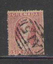 Grenada Sc 4 1863 6d rose Victoria stamp used