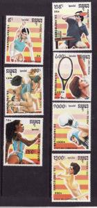 Cambodia-Sc#1137-43-unused NH set-Sports-Olympics-Barcelona-1991-