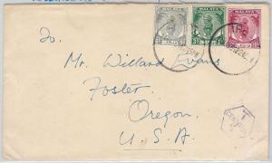 MALAYA  PERAK -  POSTAL HISTORY -  COVER from IDHO to USA TAXED on arrival 1951