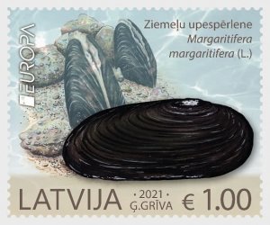 2021 Latvia Pearl Mussel - Endangered Wildlife - Europa Issue (Scott 1069) MNH