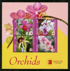 NEVIS 2019 ORCHIDS SHEET MINT NEVER HINGED 