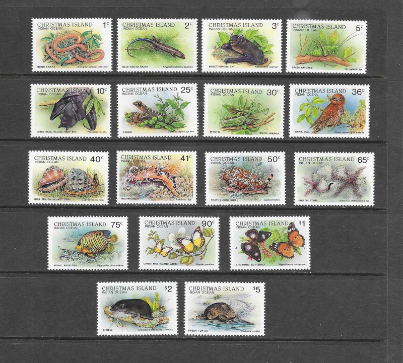 FISH - CHRISTMAS ISLAND #196-211  MARINE LIFE   MNH