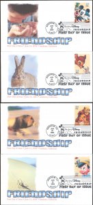 #3865-68 Art of Disney - Friendship FPMG FDC Set