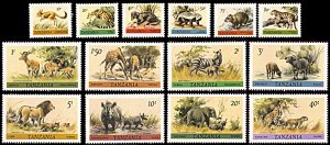 Tanzania 161-174, MNH, Mammals of Tanzania