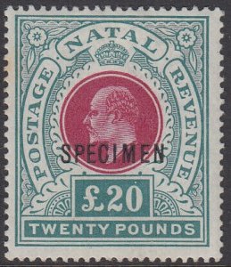 NATAL 1902 Postage & Revenue £20 red and green - 31967