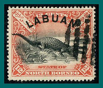 Labuan 1897 Crocodile, perf 15, cancelled  #80,SG95a