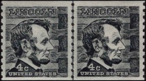 US #1303 LINCOLN MNH LINE PAIR