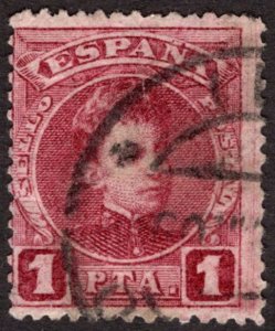 1901, Spain 1P, King Alfonso XIII, Used,  Sc 284