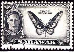 SARAWAK 1950 KGVI 1c Black SG171 FU