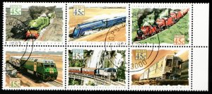 1993 Australia - Sc #1329a - Steam trains & locomotives - Used stamps Cv $8