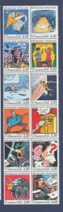 FRANCE - Scott 2099a - MNH Booklet pane - Cartoons - 1988