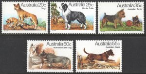 Australia SC#727-731 20¢-55¢ Dogs (1980) MNH