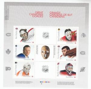 CANADA # 2866 GREAT CANADIAN GOALIES SOUVENIR SHEET OF 6 MNH PO FRESH