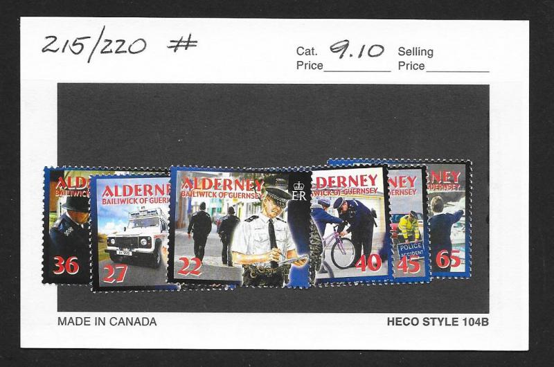 ALDERNEY Sc#215-220 Mint Never Hinged Complete Set