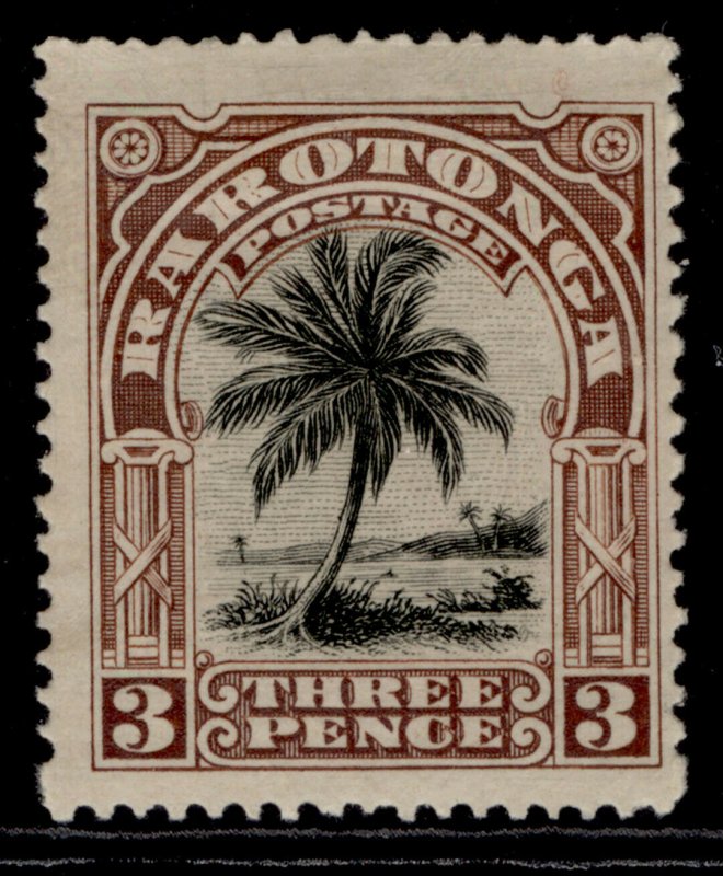 COOK ISLANDS GV SG73, 3d black & chocolate, M MINT. 