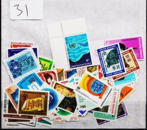 United Nations. Mixture. 100 stamps. May be duplication. Unmounted Mint