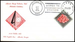 US Atpex 1974 Atlanta Stamp Collectors Club Cover
