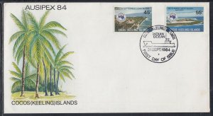 Cocos Keeling Islands Scott 119-20 FDC - AUSIPEX 84