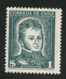 Chile Scott 275 MNH** 1953 blue green stamp