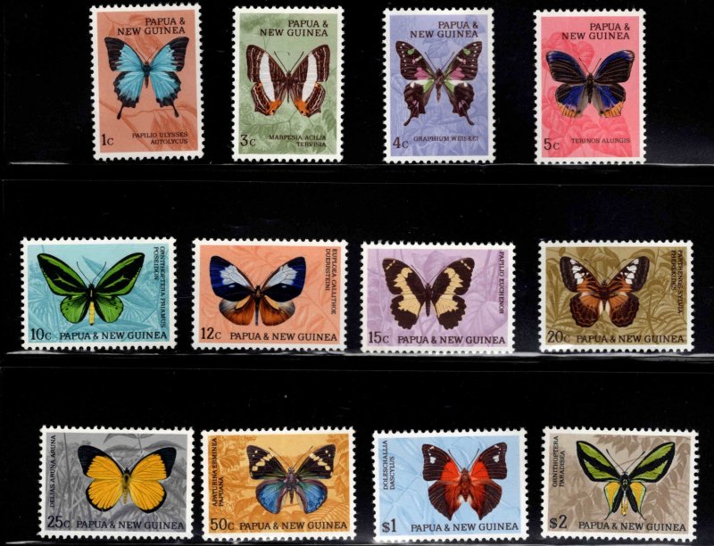 Papua New Guinea Scott 209-220 MNH** butterfly set