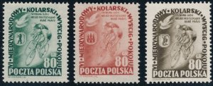 Poland sc# 570-572 - MNH VF - 1953 Annual Peace Bicycle Race