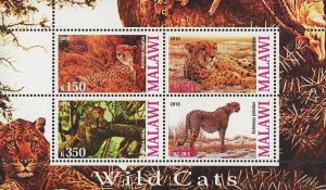 Cheetah Stamp Wild Animal Acinonyx Jubatus Souvenir Sheet of 4 Stamps MNH