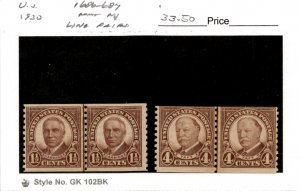 United States Postage Stamp, #686-687 Mint NH Line Pairs, 1930 (AK)