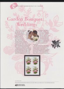 US USPS American Commemorative Stamp Panel #704 Garden Bouquet Weddings #3836