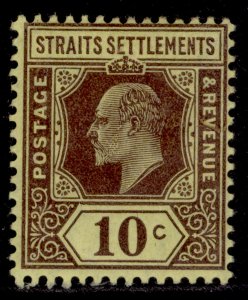 MALAYSIA - Straits Settlements EDVII SG132, 10c purple & black/yellow, M MINT.