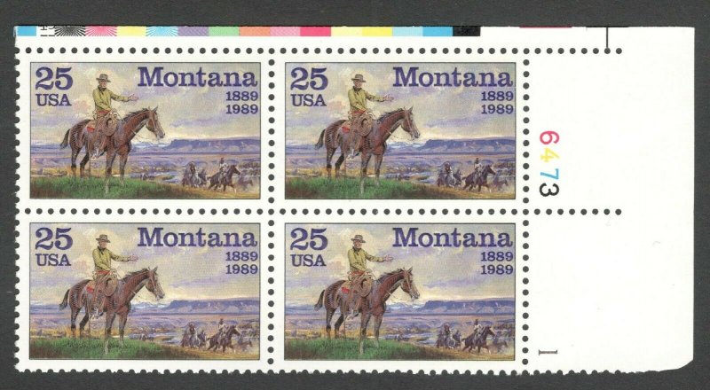 2401 Montana Statehood Plate Block Mint/nh FREE SHIPPING