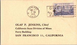 United States, California, Red Cross, Slogan Cancel