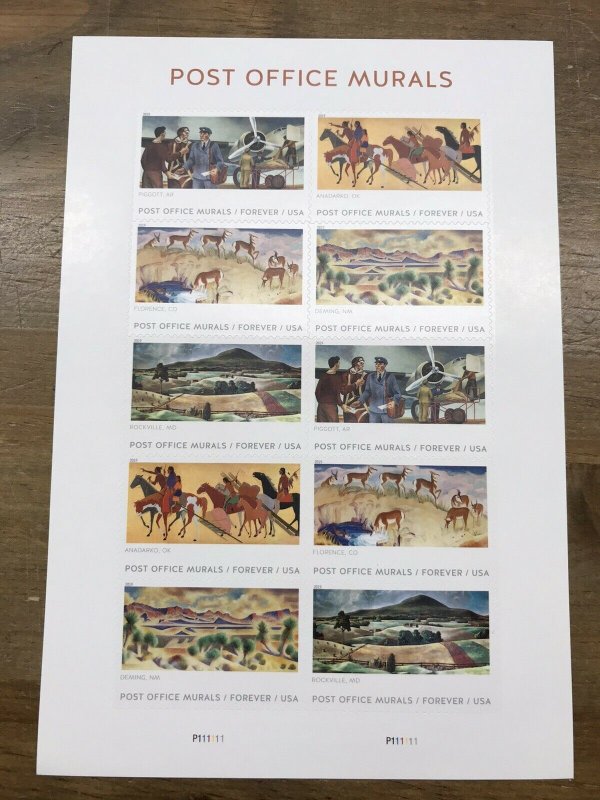 Scott # 5372-76 - (2019) Post Office Murals - Sheet of (10) MNH