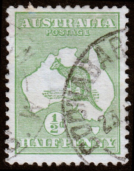 Australia Scott 1 (1913) Used F-VF, CV $7.50 M