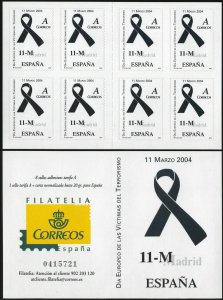 Spain 3287a booklet,MNH. March 11,2004 terrorist attacks.