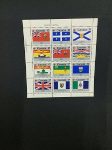 MOMEN: CANADA STAMPS # 17c FLAGS MINT OG NH SHEET LOT #36436