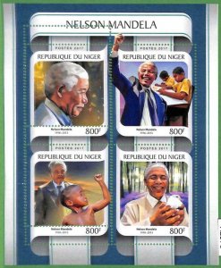 A2376 - NIGER - ERROR - MISPERF stamp sheet 2017 Nelson Mandela.politics 