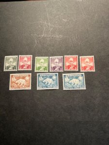 Stamps Greenland Scott #1-9 never hinged