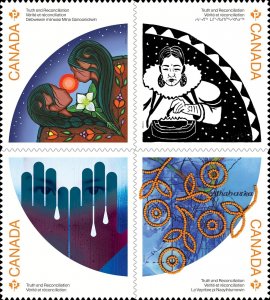 DIE CUT Block of 4 = TRUTH & RECONCILIATION = HISTORY =  MNH Canada 2022