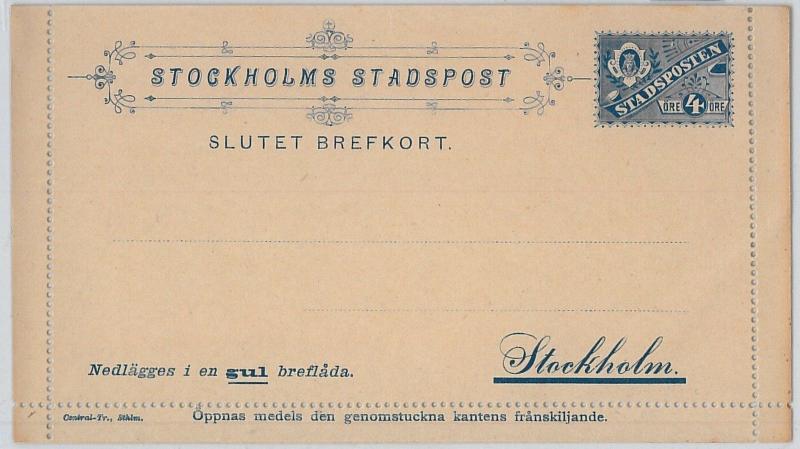 62401 -  SWEDEN - POSTAL STATIONERY CARD: LOCAL MAIL Letter Card