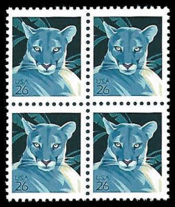 PCBstamps   US #4137 Block $1.04(4x26c)Wildlife-Florida Panther, MNH, (14)