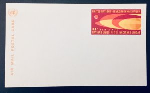 United Nations NY #UXC5 11¢ Earth & Moon Airmail Postcard (1966). Mint