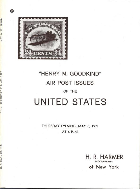 HR Harmer: Sale # 2023  -  Henry M. Goodkind Air Post I...