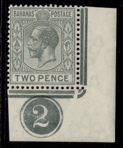 BAHAMAS GV SG83, 2d grey, NH MINT. CONTROL 